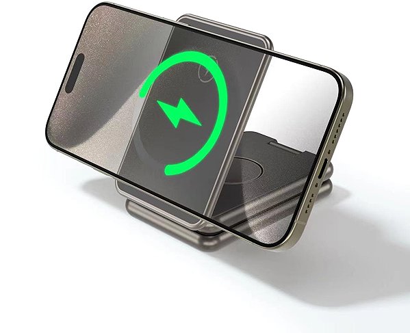 Töltőállvány Swissten AL1 MagSafe kompatibilis vezeték nélküli töltő, alumínium, szürke ...