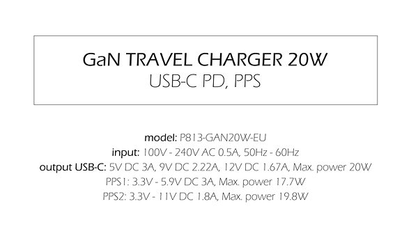 AC Adapter Swissten GaN 1x USB-C 20W Power Delivery + USB-C/USB-C Data Cable 1.2m white ...