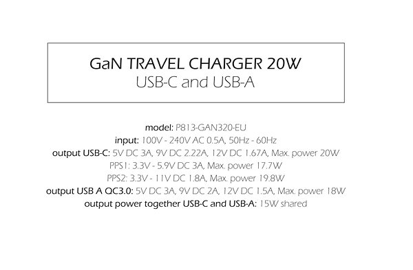 Wall Charger Swissten GaN power adapter 1x USB-C 20W PD + 1x USB-A 18W QC black ...