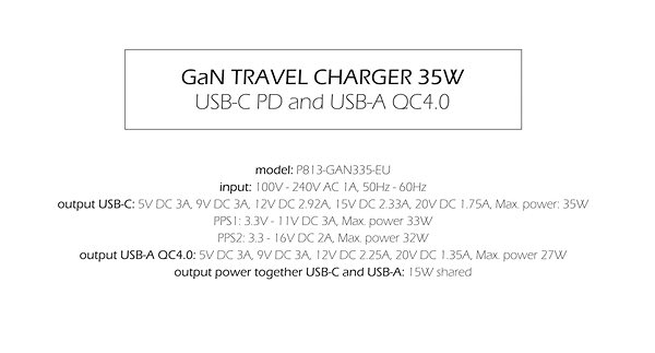 Wall Charger Swissten GaN power adapter 1x USB-C 35W PD + 1x USB-A 27W QC white ...
