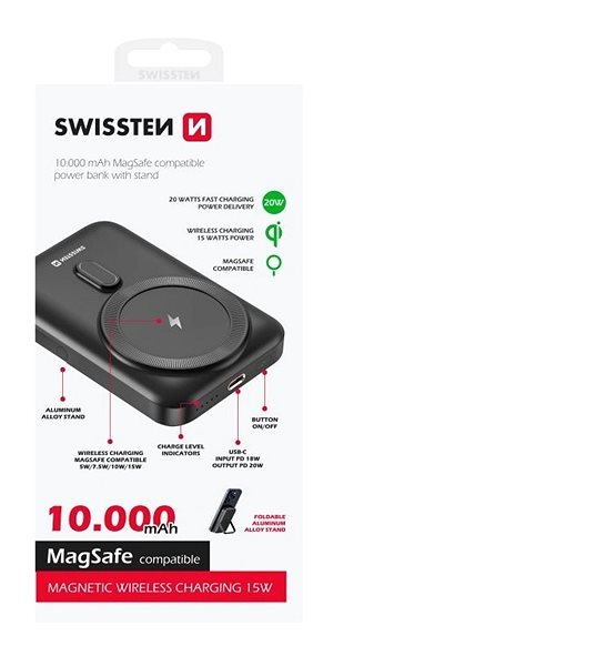 Power Bank Swissten Power Bank 10000 mAh PD 20W (compatible with MagSafe) ...