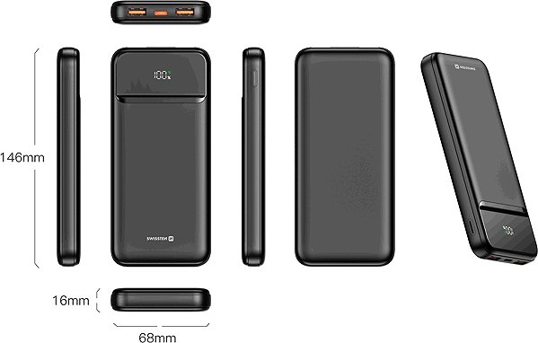 Power Bank Swissten 10000 mAh Power Line II black ...