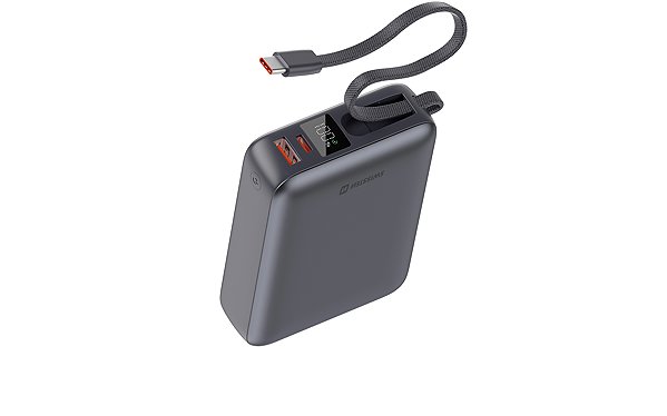 Power Bank Swissten 20000 mAh 45W with integrated USB-C cable space silver ...