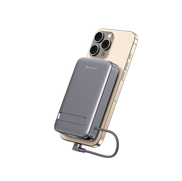 Power Bank Swistten MagSafe Qi2 15 W, 10000 mAh with integrated USB-C cable black ...