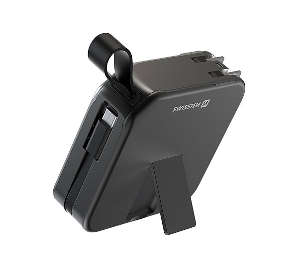 Power Bank Swissten All-in-One Pro with interchangeable forks 10000 mAh 20W black ...