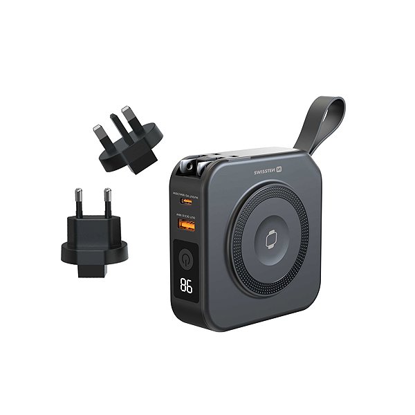 Power Bank Swissten All-in-One Pro with interchangeable forks 10000 mAh 20W black ...