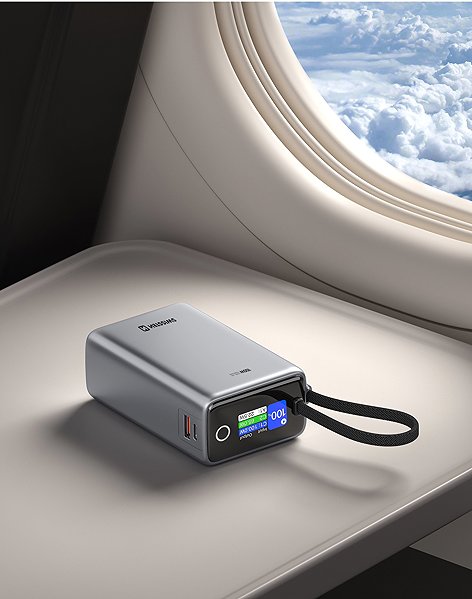 Power Bank Swissten 25000 mAh travel with integrated cable grey ...