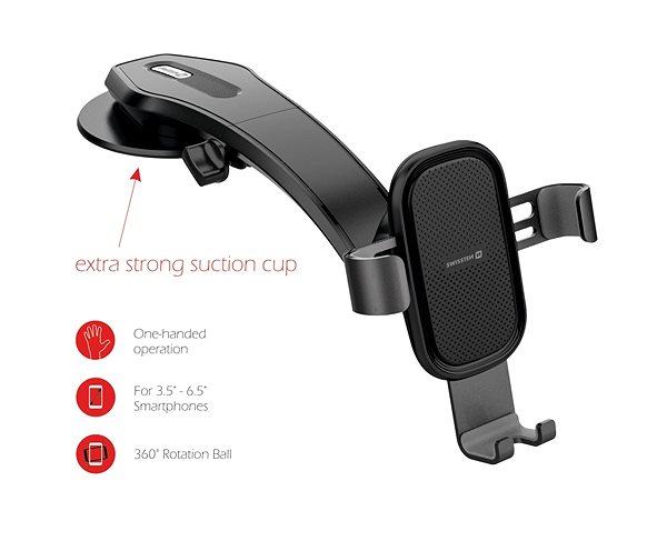 Phone Holder Swissten GRAVITY Holder G1-R1 for Dashboard Features/technology