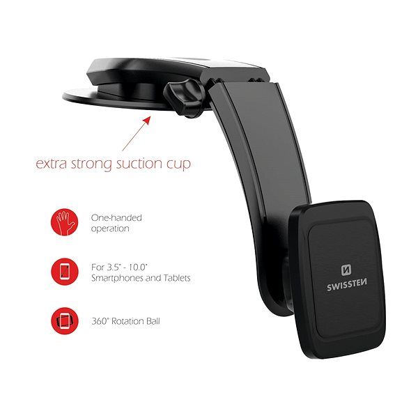 Phone Holder Swissten M5-R1 Dashboard Holder Features/technology