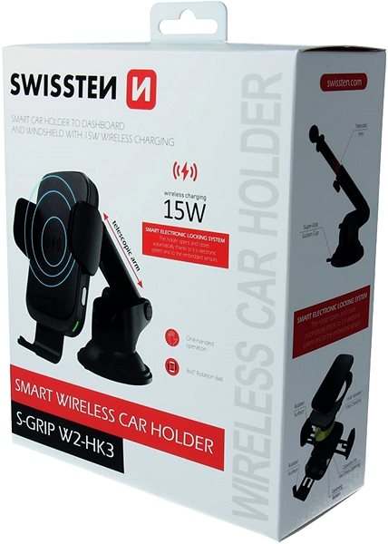 Phone Holder Swissten W2-HK3 Holder with Wireless Charging on the Dashboard Packaging/box