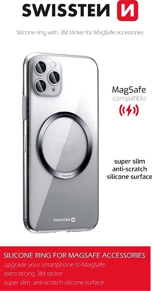 Držiak na mobil Swissten silikónová podložka (pre MagSafe puzdrá) ...