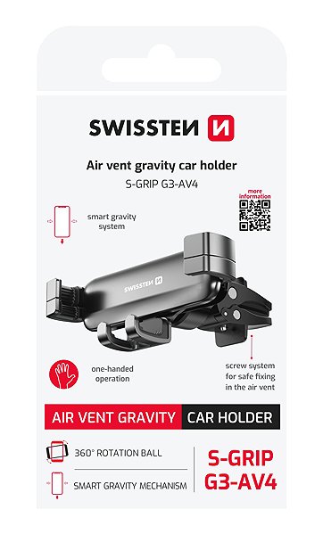 Telefontartó Swissten Gravity S-Grip G3-AV4 szellőztetőrácsra ...