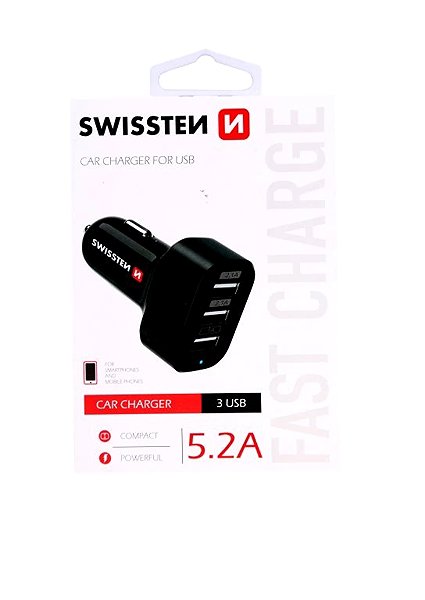 Auto-Ladegerät Swissten Autoadapter 3xUSB 5.2A ...