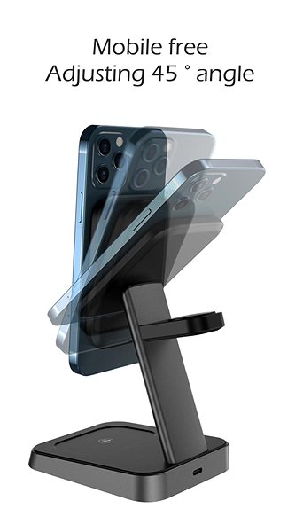 Ladeständer Swissten MagStick Wireless Charger 3in1 22,5 Watt (MagSafe kompatibel) - schwarz ...