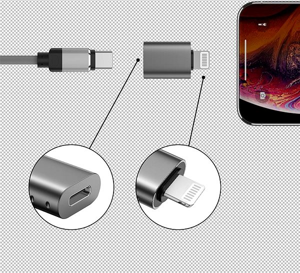 Adapter Swissten Adapter Lightning (M) / USB-C (F) ...