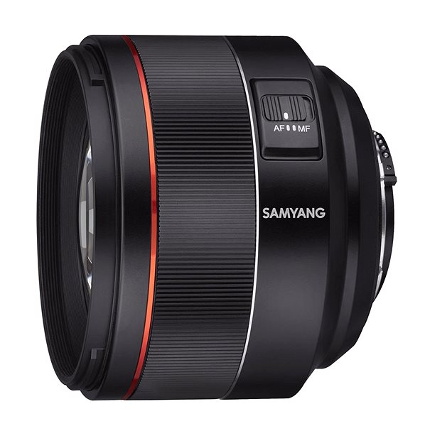 Objektiv Samyang AF 85 mm F/1.4 Nikon F Seitlicher Anblick