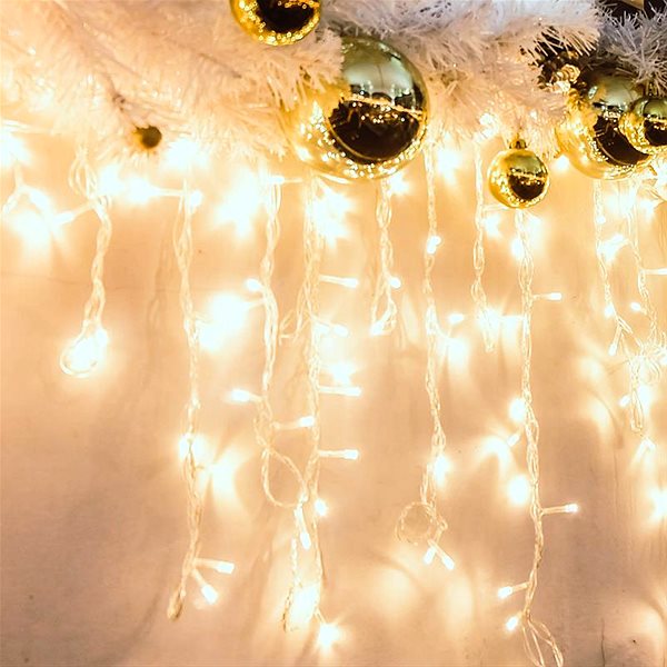Svetelná reťaz Vianočný svetelný záves LED, 3 x 0,6 m, teplá biela, 144×LED ...