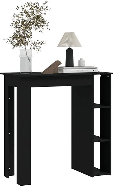 Barový stôl Barový stôl s regálom čierny 102 × 50 × 103,5 cm, 809459 ...