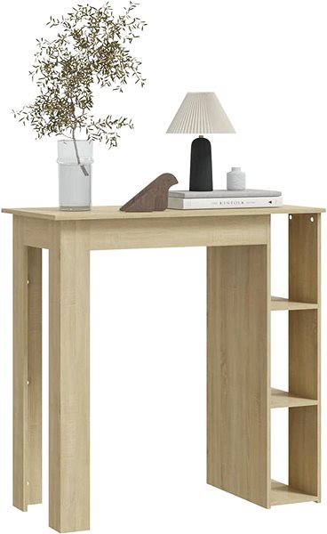 Barový stôl Barový stôl s regálom dub sonoma 102 × 50 × 103,5 cm, 809461 ...