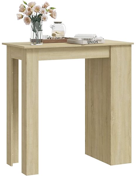 Barový stôl Barový stôl s úložným regálom dub sonoma 102 × 50 × 103,5 cm, 809470 ...
