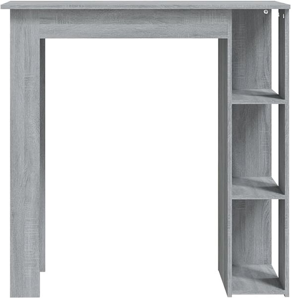 Barový stôl Barový stôl s regálom sivý sonoma 102 × 50 × 103,5 cm, 812964 ...