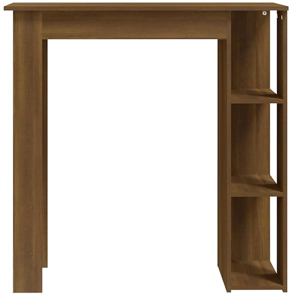Barový stôl Barový stôl s regálom hnedý dub 102 × 50 × 103,5 cm, 812965 ...