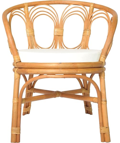 Jedálenská stolička Jedálenská stolička s poduškou hnedá prírodný ratan a ľanové plátno, 325477 ...