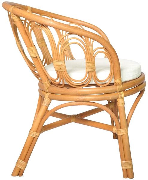 Jedálenská stolička Jedálenská stolička s poduškou hnedá prírodný ratan a ľanové plátno, 325477 ...