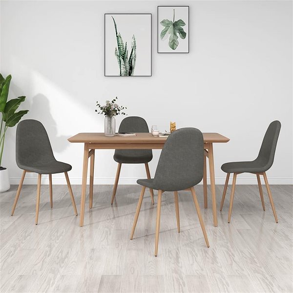 Jídelní židle Jídelní židle 4 ks tmavě šedé textil, 325606 ...