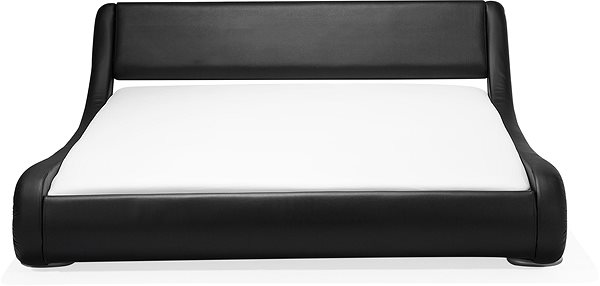 Posteľ Čierna BELIANI matná kožená 180 × 200 cm AVIGNON ...