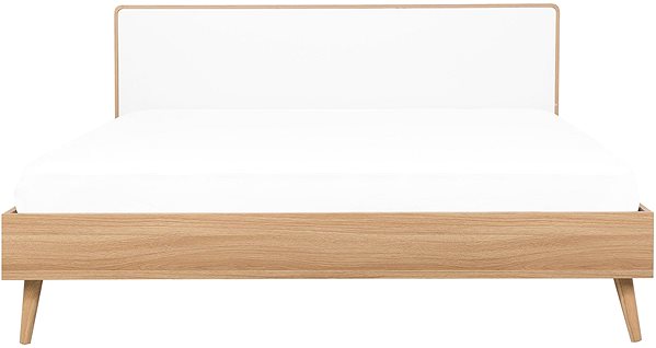 Posteľ BELIANI drevená 140 × 200 cm svetlo hnedá SERRIS ...
