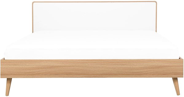 Posteľ BELIANI drevená 180 × 200 cm svetlo hnedá SERRIS ...