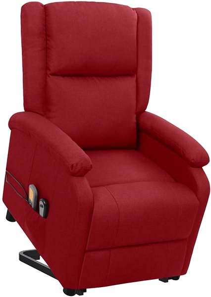 Masážne kreslo Shumee zdvíhacie polohovacie kreslo vínové textil, 3098139 ...