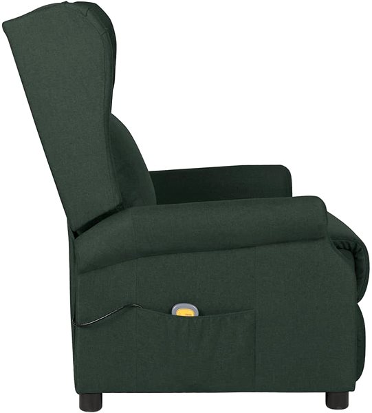 Masážne kreslo Shumee polohovacie ušiak tmavo zelené textil, 3098337 ...