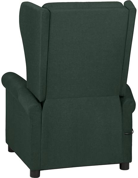 Masážne kreslo Shumee polohovacie ušiak tmavo zelené textil, 3098337 ...