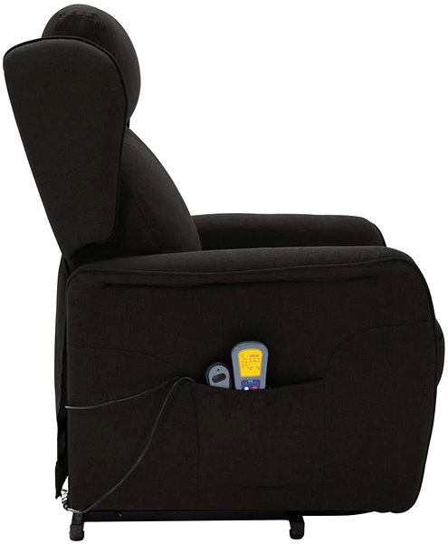 Masážní křeslo Shumee zvedací polohovací černé textil, 324033 ...