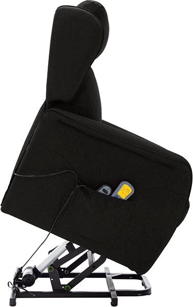Masážní křeslo Shumee zvedací polohovací černé textil, 324033 ...