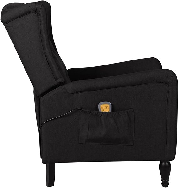 Masážne kreslo Shumee polohovacie čierne textil, 329332 ...