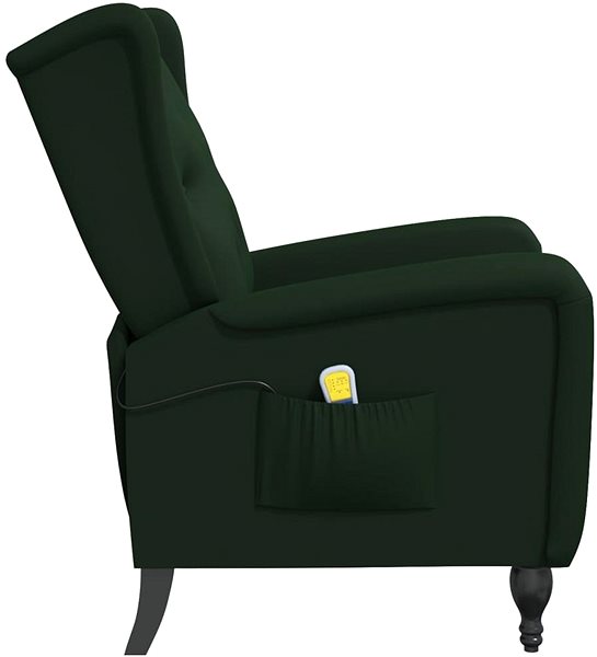 Masážní křeslo Shumee polohovací tmavě zelené samet, 329354 ...