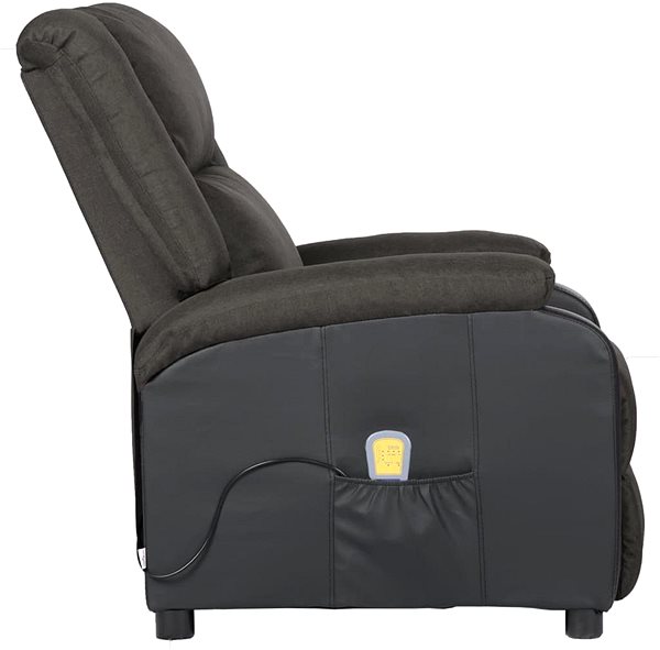 Masážne kreslo Shumee polohovacie tmavo sivé umelá koža a textil, 329497 ...
