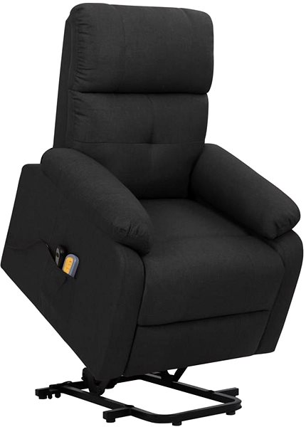 Masážne kreslo Shumee zdvíhacie polohovacie čierne textil, 329597 ...