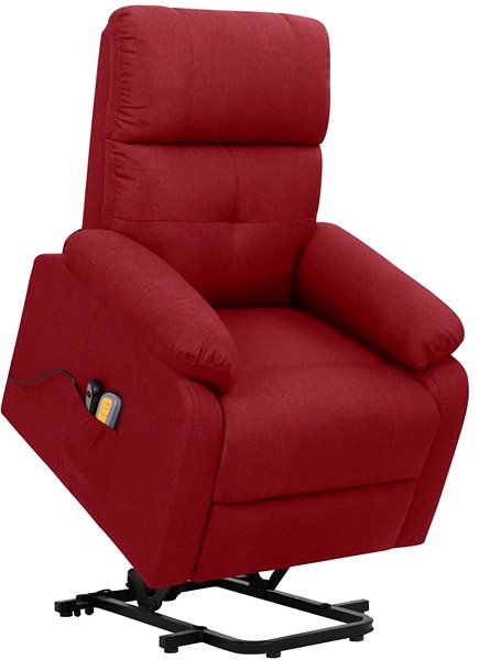 Masážne kreslo Shumee zdvíhacie polohovacie vínové textil, 329598 ...