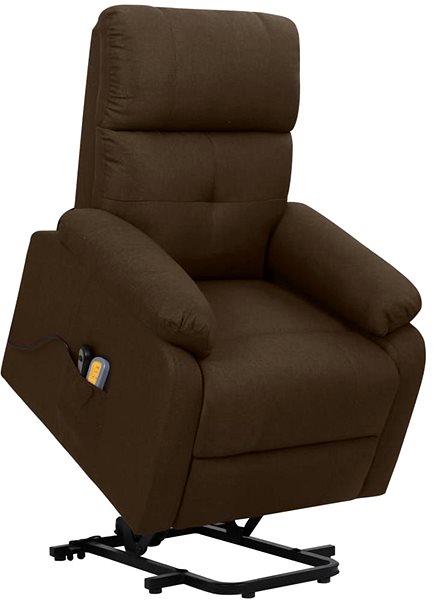Masážní křeslo Shumee zvedací polohovací tmavě hnědé textil, 329600 ...