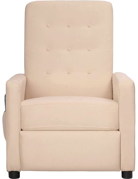 Masážne kreslo Shumee polohovacie krémové textil, 338999 ...