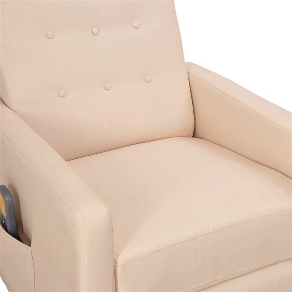 Masážne kreslo Shumee polohovacie krémové textil, 338999 ...