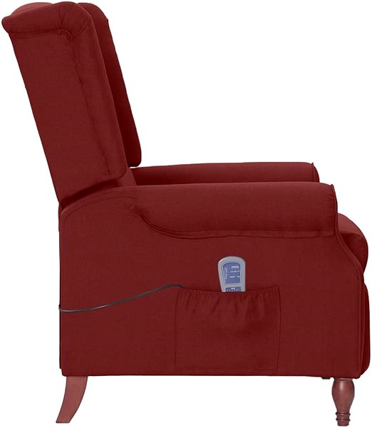 Masážne kreslo Shumee polohovacie vínové textil, 342230 ...