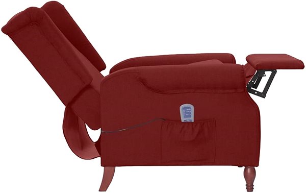 Masážne kreslo Shumee polohovacie vínové textil, 342230 ...