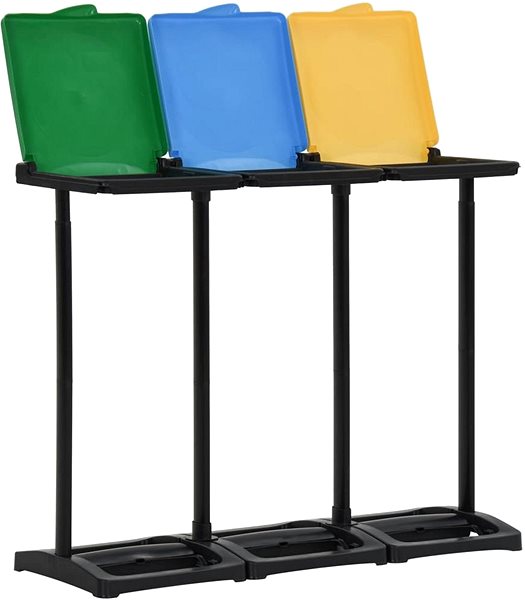 Rubbish Bin SHUMEE Trash bag stands with lid 240 - 330 l multicoloured ...