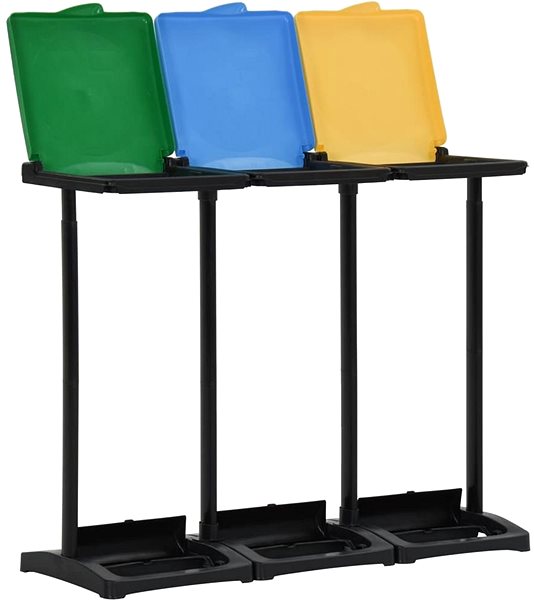 Rubbish Bin SHUMEE Trash bag stands with lid 240 - 330 l multicoloured ...