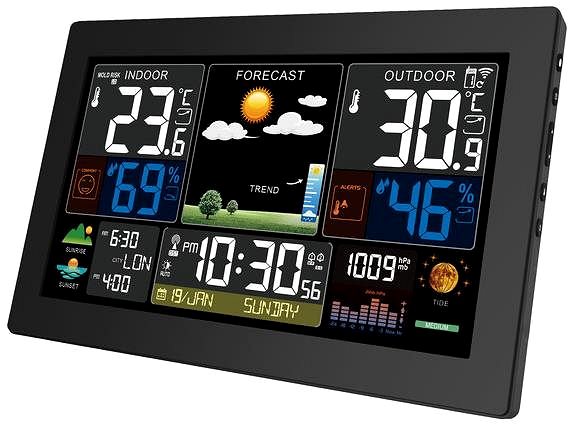 Időjárás állomás Solight Időjárás állomás, XL színes LCD Oldalnézet